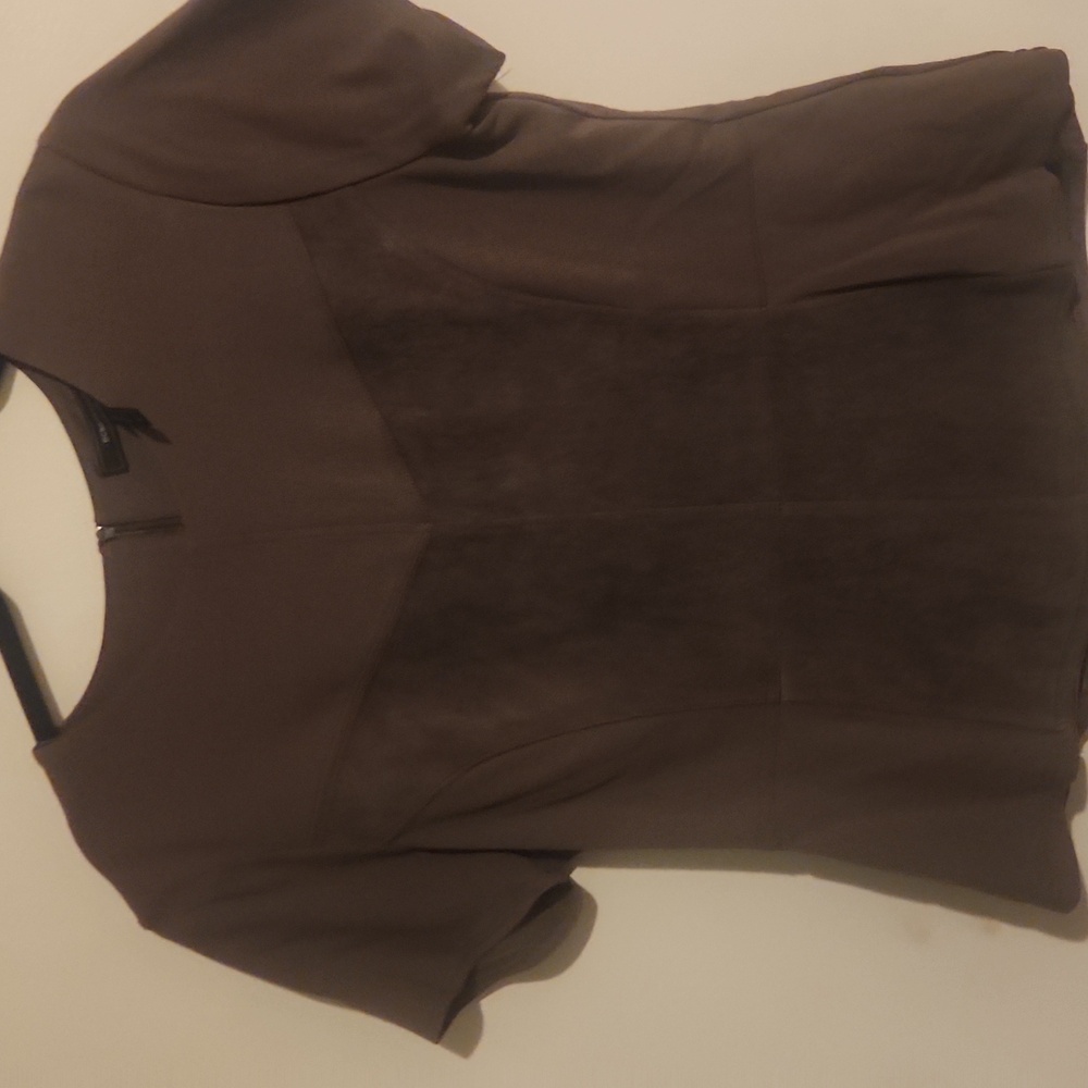 BCBGMaxAzria Brown Short Sleeve Blouse